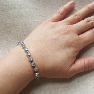 Sold: Sterling Moonstone Bracelet 6.5"